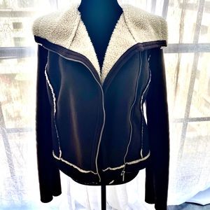 Michael Kors Sherpa lined leather jacket